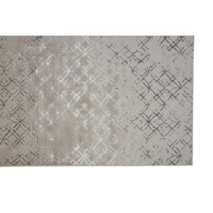 Feizy MICAH 3047F IN BEIGE/SILVER 6' 7" X 9' 6" Area Rug