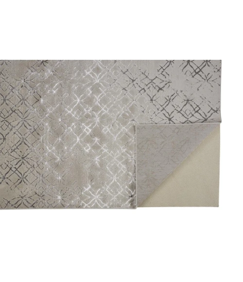 Feizy MICAH 3047F IN BEIGE/SILVER 1' 8" X 2' 10" Sample Area Rug