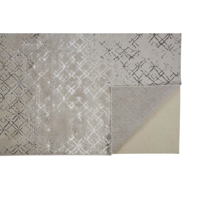 Feizy MICAH 3047F IN BEIGE/SILVER 6' 7" X 9' 6" Area Rug
