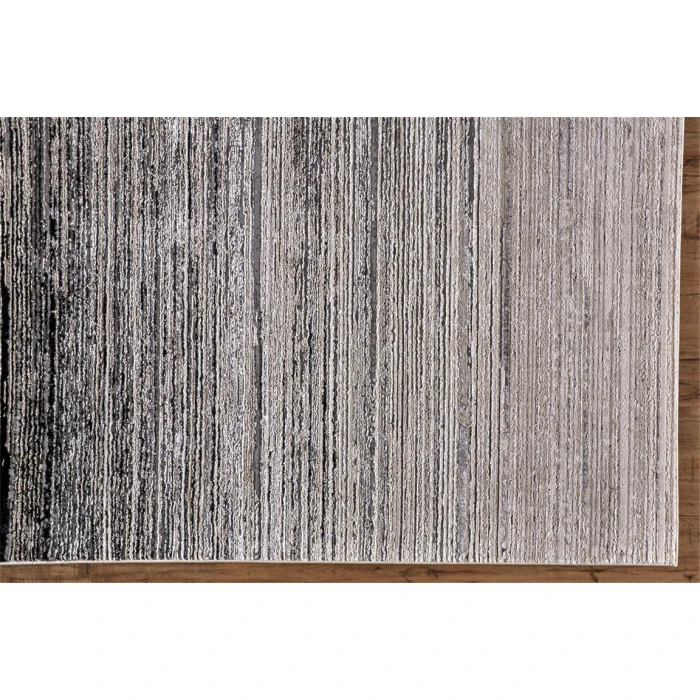 Feizy MICAH 3337F IN BLACK/DARK GRAY 1' 8" X 2' 10" Sample Area Rug
