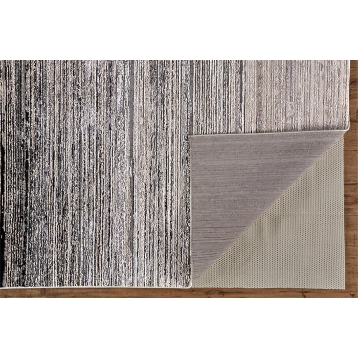 Feizy MICAH 3337F IN BLACK/DARK GRAY 1' 8" X 2' 10" Sample Area Rug