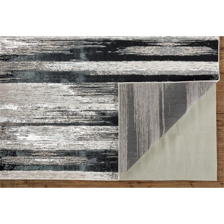 Feizy MICAH 3338F IN BLACK/SILVER 10' X 13' 2" Area Rug