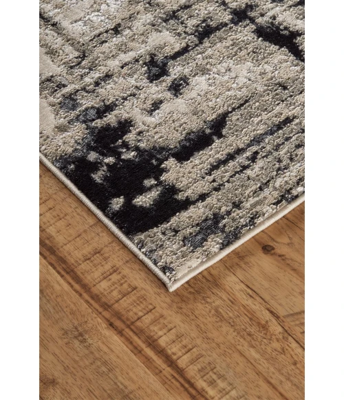 Feizy MICAH 3339F IN BLACK 1' 8" X 2' 10" Sample Area Rug