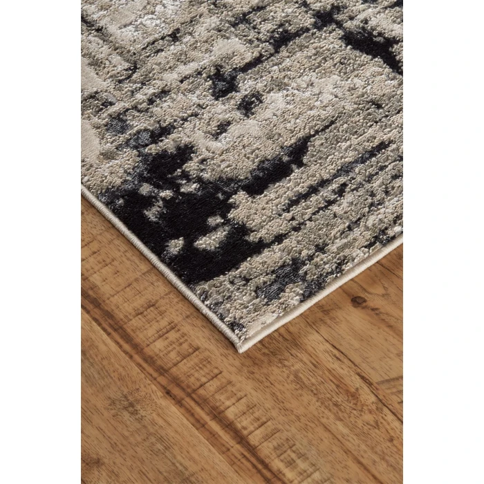 Feizy MICAH 3339F IN BLACK 1' 8" X 2' 10" Sample Area Rug