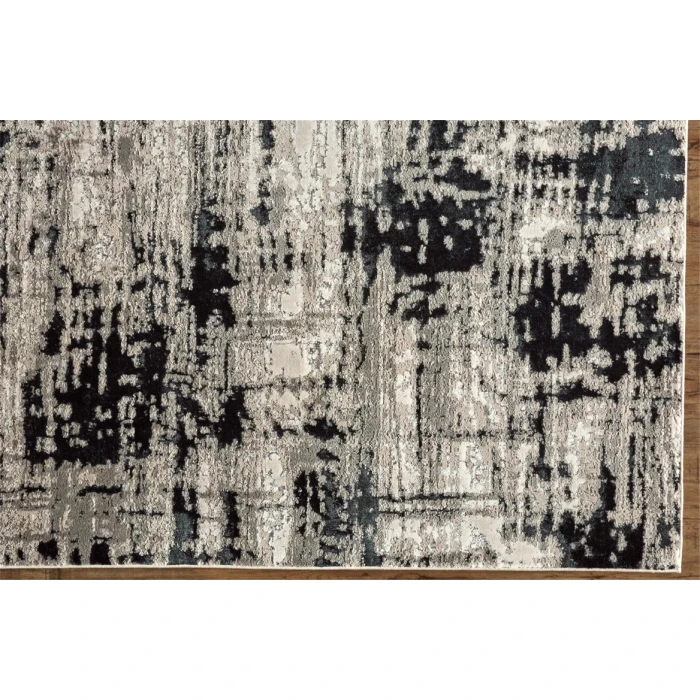 Feizy MICAH 3339F IN BLACK 1' 8" X 2' 10" Sample Area Rug