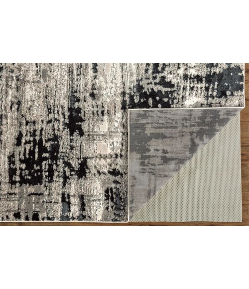 Feizy MICAH 3339F IN BLACK 1' 8" X 2' 10" Sample Area Rug