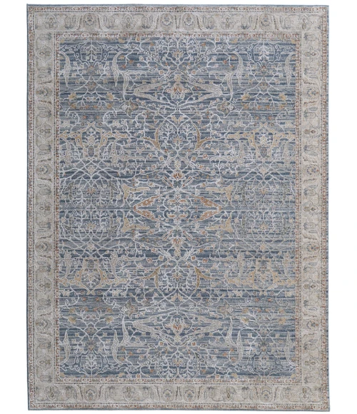 Feizy Pasha BLUE/IVORY PAS39M4F 9 ft. 0 in. X 12 ft. 8 in. Rectangle Rug