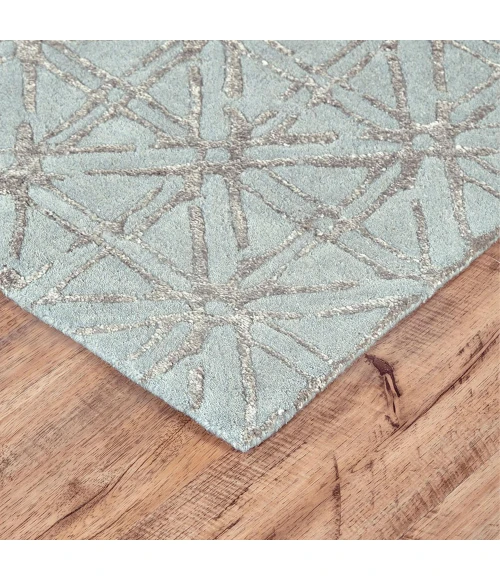 Feizy MANOA 8353F IN BLUE/BEIGE 10' X 10' Round Area Rug