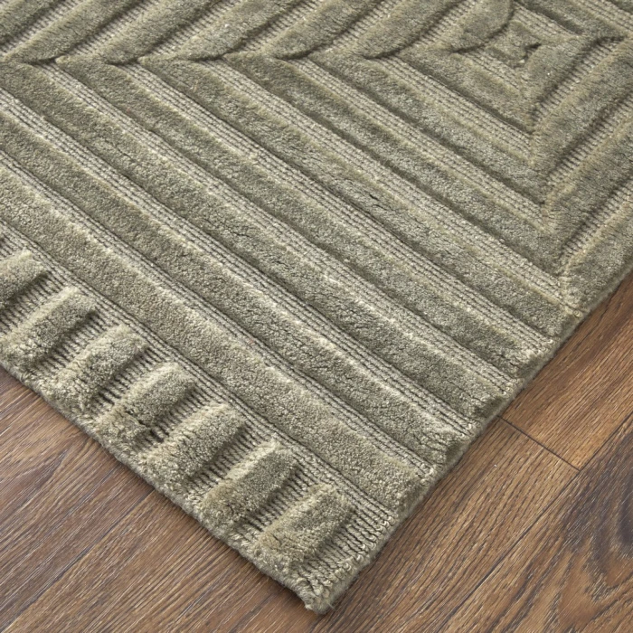 Feizy Channels Green/Taupe/Blue 2877276F 9ft.6in. x 13ft.6in. Rect. Rug