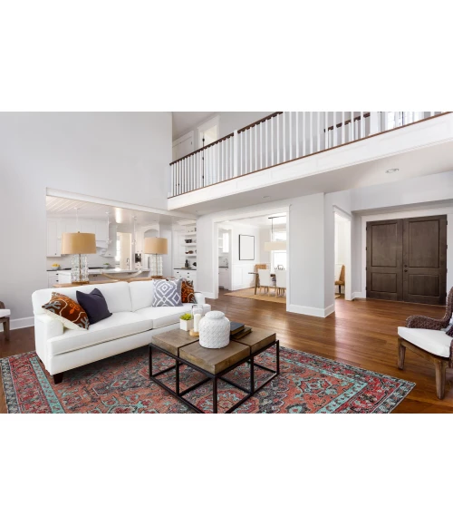 Feizy PIRAJ 6452F IN RUST/AQUA 2' x 3' Sample Area Rug