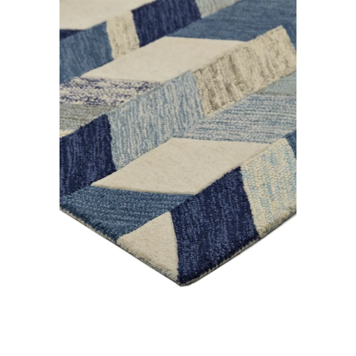 Feizy ARAZAD 8446F IN BLUE/IVORY 8' x 8' Round Area Rug