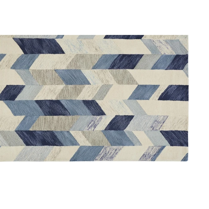 Feizy ARAZAD 8446F IN BLUE/IVORY 8' x 8' Round Area Rug