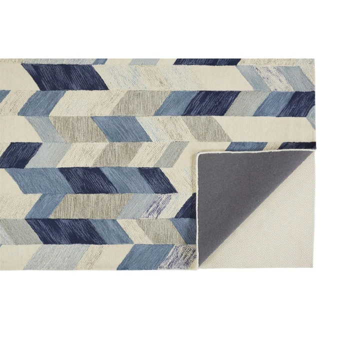 Feizy ARAZAD 8446F IN BLUE/IVORY 8' x 8' Round Area Rug