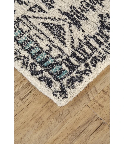 Feizy ARAZAD 8447F IN BLACK/LINE 3' 6" x 5' 6" Area Rug