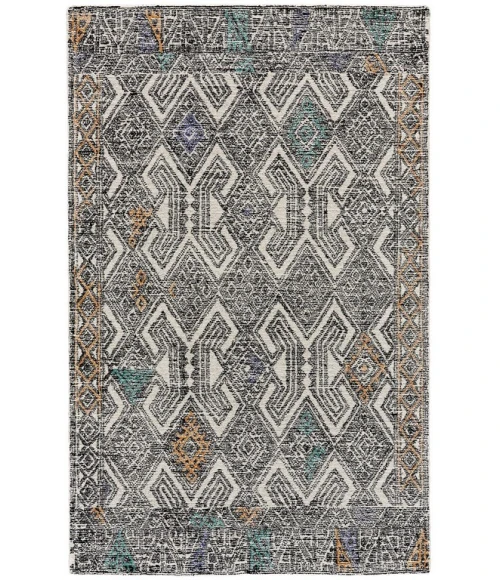 Feizy ARAZAD 8479F IN BLACK/TANGERINE 8' X 11' Area Rug