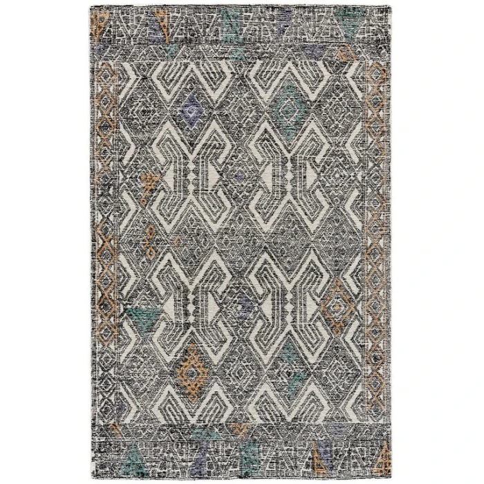 Feizy ARAZAD 8479F IN BLACK/TANGERINE 5' x 8' Area Rug