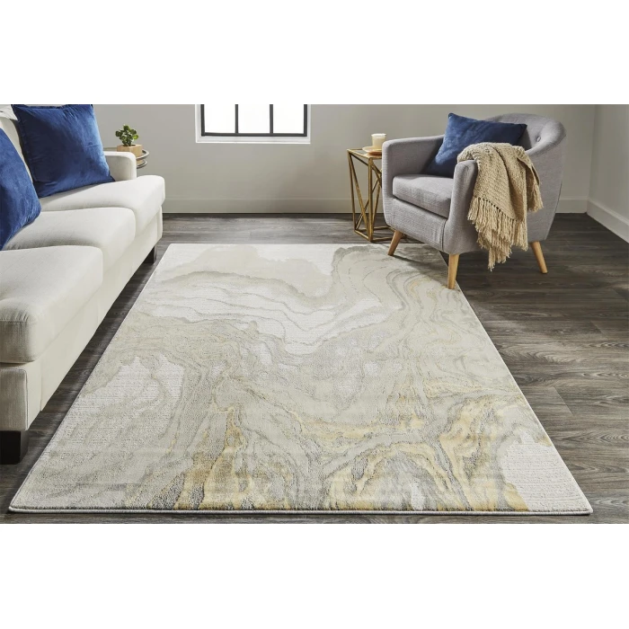 Feizy WALDOR 3602F IN IVORY 1' 8" X 2' 10" Sample Area Rug