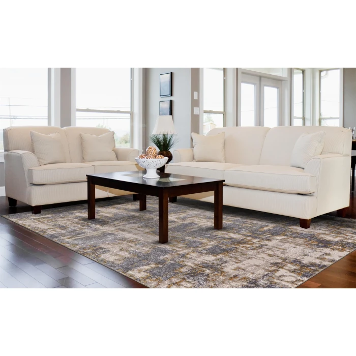 Feizy WALDOR 3969F IN GOLD/STERLING 2' 10" X 7' 10" Runner Area Rug