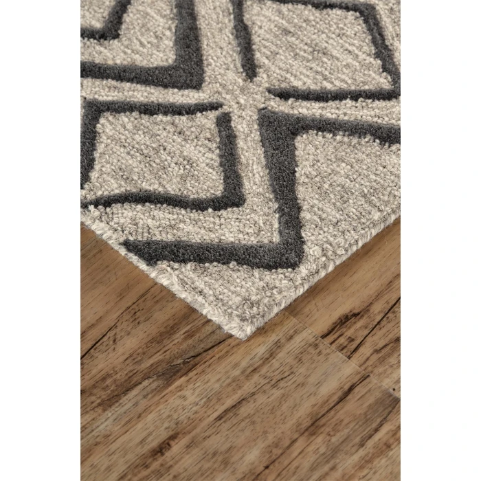 Feizy ENZO 8733F IN CHARCOAL/TAUPE 3' 6" x 5' 6" Area Rug