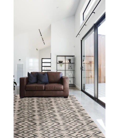 Feizy ENZO 8733F IN CHARCOAL/TAUPE 3' 6" x 5' 6" Area Rug
