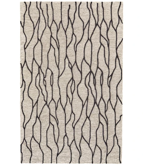 Feizy ENZO 8734F IN BLACK/TAUPE 2' x 3' Sample Area Rug