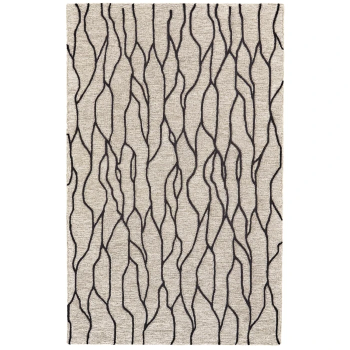 Feizy ENZO 8734F IN BLACK/TAUPE 3' 6" x 5' 6" Area Rug