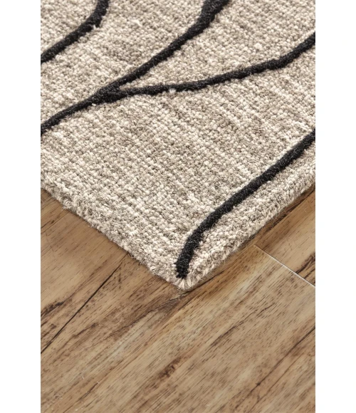 Feizy ENZO 8734F IN BLACK/TAUPE 2' x 3' Sample Area Rug