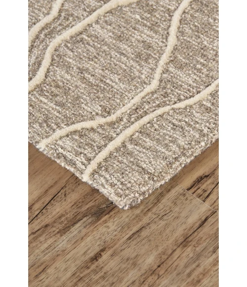 Feizy ENZO 8734F IN IVORY/GRAY 2' 6" x 8' Runner Area Rug