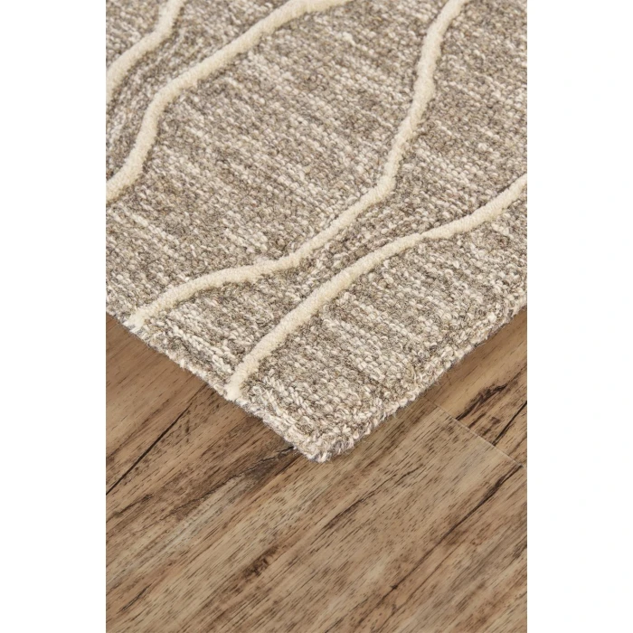 Feizy ENZO 8734F IN IVORY/GRAY 8' X 11' Area Rug