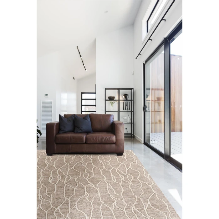 Feizy ENZO 8734F IN IVORY/GRAY 8' X 11' Area Rug
