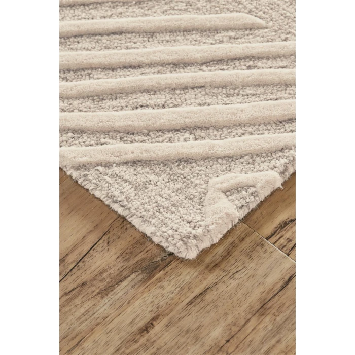 Feizy ENZO 8737F IN IVORY/NATURAL 3' 6" x 5' 6" Area Rug