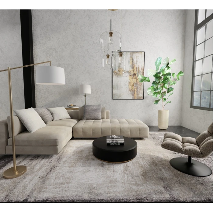 Feizy Skyview Gray/Ivory/Taupe SKV39QAF 5 ft. X 7 ft. 6 in. Rect. Rug