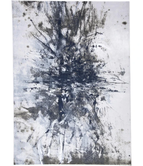 Feizy GASPAR 3833F IN WHITE/GRAY 2' 10" X 8' Runner Area Rug