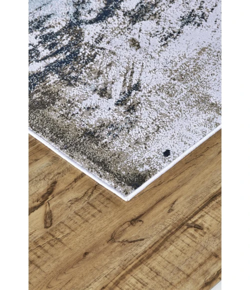 Feizy GASPAR 3833F IN WHITE/GRAY 2' 10" X 8' Runner Area Rug