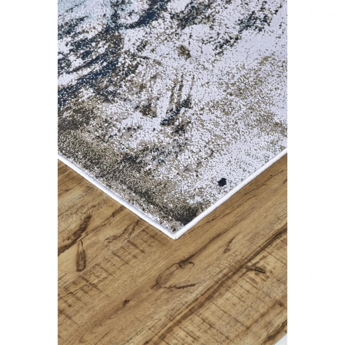 Feizy GASPAR 3833F IN WHITE/GRAY 2' 10" X 8' Runner Area Rug
