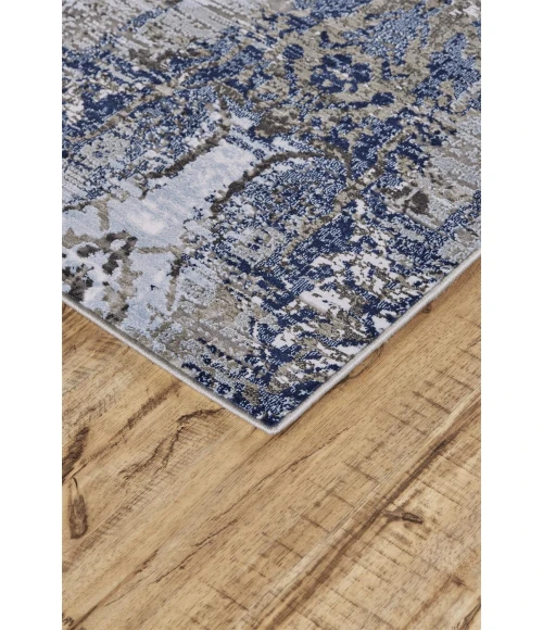 Feizy GASPAR 3834F IN LIGHT BLUE/STERLING 5' 2" X 7' 2" Area Rug