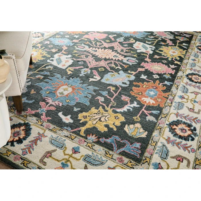 Feizy Springfield Gray/Ivory/Blue SPF8A47F 9ft. x 12ft. Rect. Rug