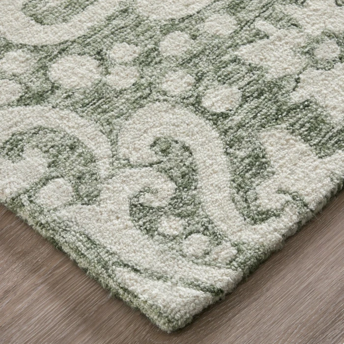 Feizy Belfort Ivory/Green 8698A28F 12 ft. X 15 ft. Rect. Rug