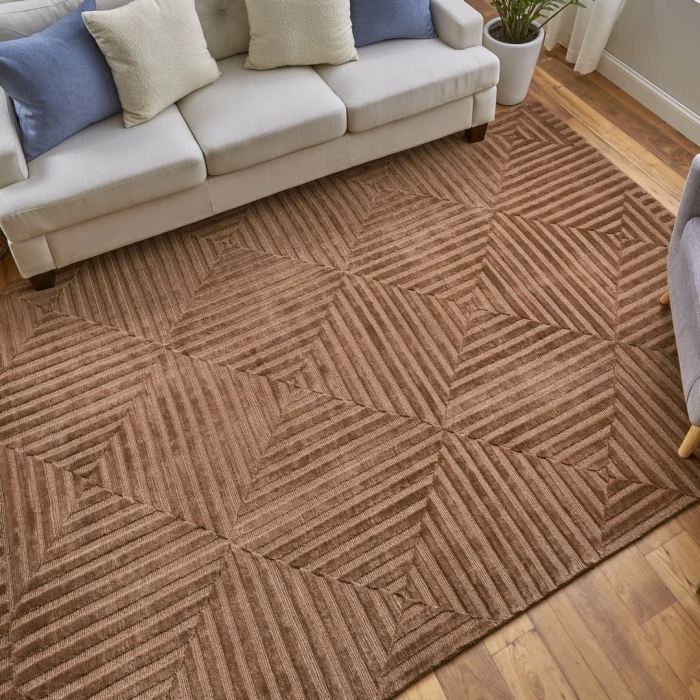 Feizy Channels CINNAMON 2877276F 4 ft. X 6 ft. Rectangle Rug