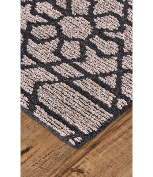 Feizy ASHER 8766F IN GRAY/CHARCOAL 10' X 10' Round Area Rug
