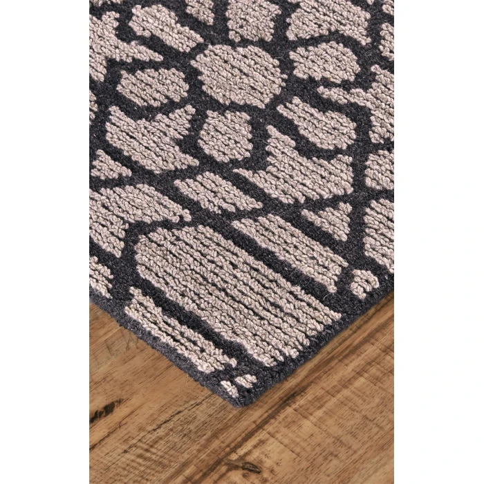 Feizy ASHER 8766F IN GRAY/CHARCOAL 8' x 8' Round Area Rug