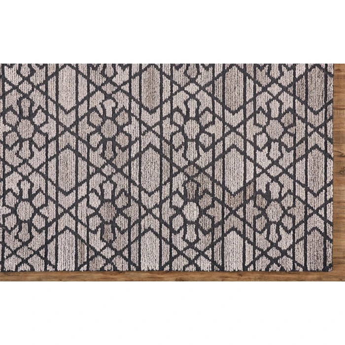 Feizy ASHER 8766F IN GRAY/CHARCOAL 8' x 8' Round Area Rug