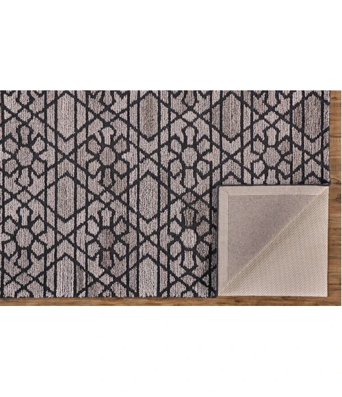 Feizy ASHER 8766F IN GRAY/CHARCOAL 10' X 10' Round Area Rug