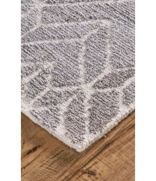 Feizy ASHER 8769F IN GRAY/NATURAL 8' x 8' Round Area Rug