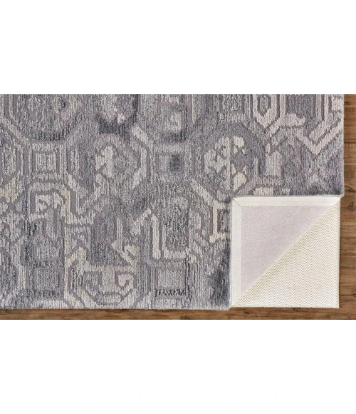 Feizy ASHER 8772F IN MEDIUM GREY 10' X 10' Round Area Rug