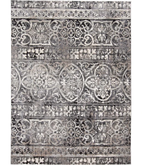 Feizy KANO 3871F IN CHARCOAL/IVORY 2' 7" x 8' Runner Area Rug