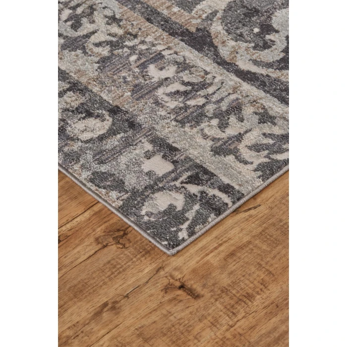 Feizy KANO 3871F IN CHARCOAL/IVORY 10' 2" X 13' 9" Area Rug