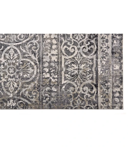 Feizy KANO 3871F IN CHARCOAL/IVORY 2' 7" x 8' Runner Area Rug