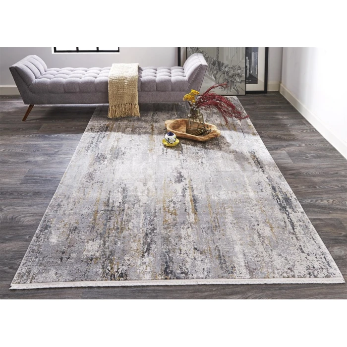 Feizy CADIZ 3887F IN IVORY/GRAY 3' 1" X 5' Area Rug