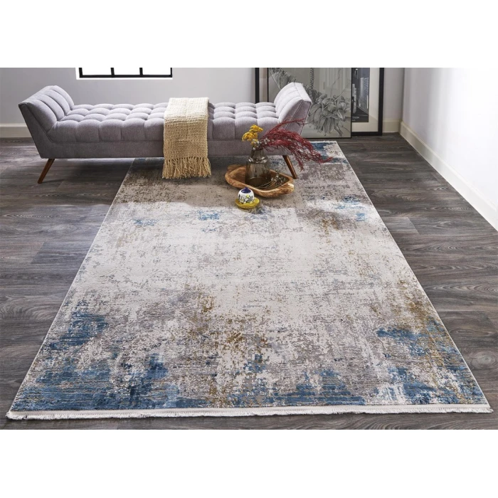 Feizy CADIZ 3889F IN IVORY/BLUE 7' 9" X 11' Area Rug